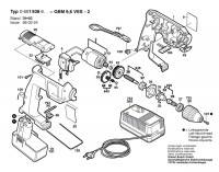 Bosch 0 601 938 6B2 GBM 9,6 VES-2 Cordless Drill 9.6 V / GB Spare Parts GBM9,6VES-2